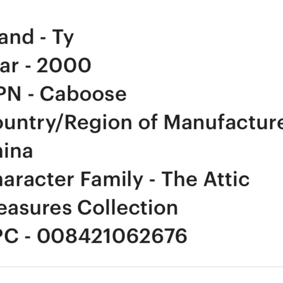 Caboose “ On The Right Track “ TY Collectible | Striped | NEW PRISTINE - Picture 10 of 10